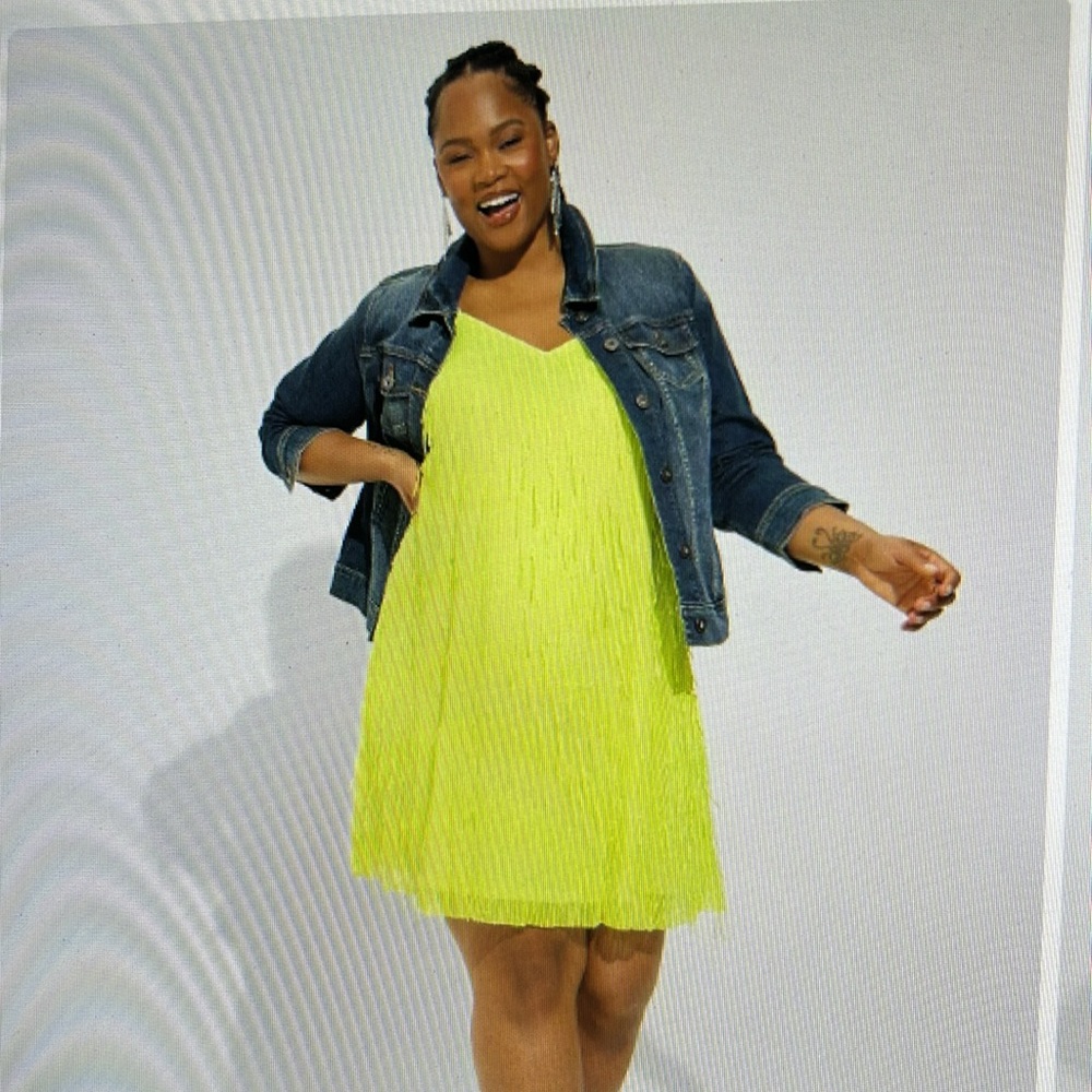 NEW Torrid neon color Fringe Dress